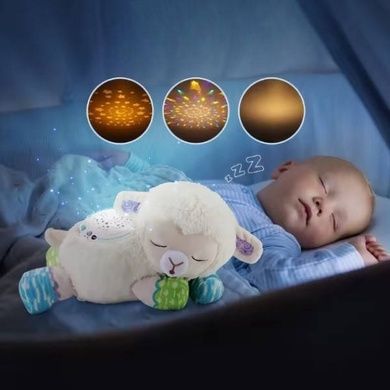 Ночник-проектор Баранець зі світловими та музичними ефектами H 11 Білий