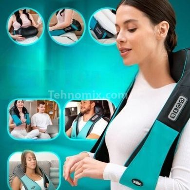 Масажер для шиї та плечей Shiatsu + Heat HoMedics Чорний з блакитним