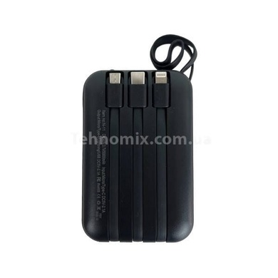 Power bank 50000mAh з проводами 3в1 Viaking N11 Чорний