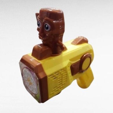 Пістолет генератор мильних бульбашок з підсвічуванням 4*АА 167 Bubble Gun Коричневий
