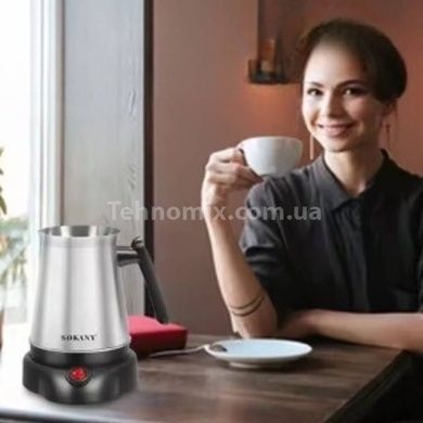 Турка електрична кавоварка 800мл 600Вт SOKANY SK-09044 Чорна
