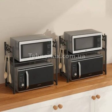 Полка пластиковая с крючками над микроволновкой 59,5*50*33см SKLM-22 Черная
