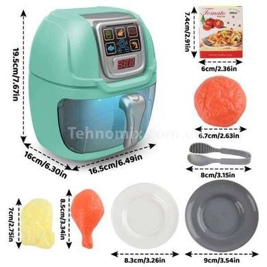 Іграшка Повітряна Фритюрниця 6 муляжів їжі Air Fryer Блакитний