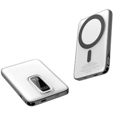 Power Bank із швидкою зарядкою 22.5W, MagSafe, вбудованим кабелем та підставкою 10000mAh MP102 Білий