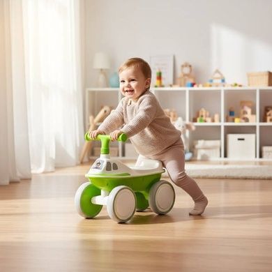 Велобег детский четырехколесный со световыми и звуковыми эффектами JOY CL-007/12 Салатовый