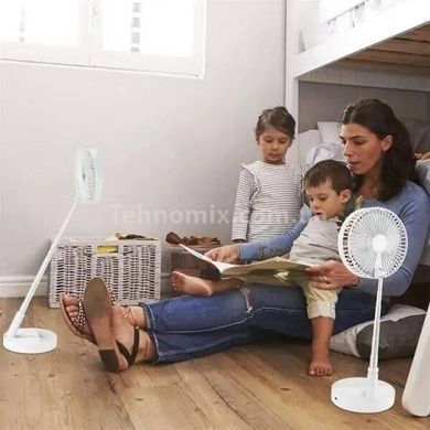 Вентилятор напольный аккумуляторный USB с телескопической ножкой Folding Fan Белый
