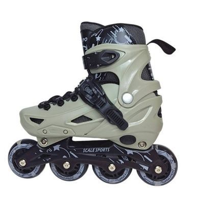 Ролики детские раздвижные с полным комплектом защиты р 34-38 Scale Sports Gray LF 605 Серые