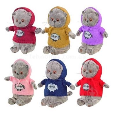 Игрушка мягкая Кот Басик в свитере 30см В красном