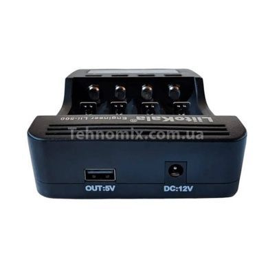 Зарядний пристрій з індикатором заряду на 4 акумулятори від мережі або прикурювача LiitoKala Lii-500 Чорний