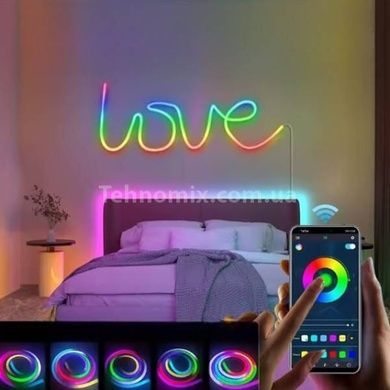 Неоновая лента-шланг 10м USB LED Neon RGB Белая