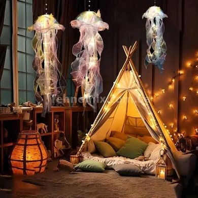 Декор светящийся Медуза на батарейках Jellyfish lamp AND HA-113 Желтая