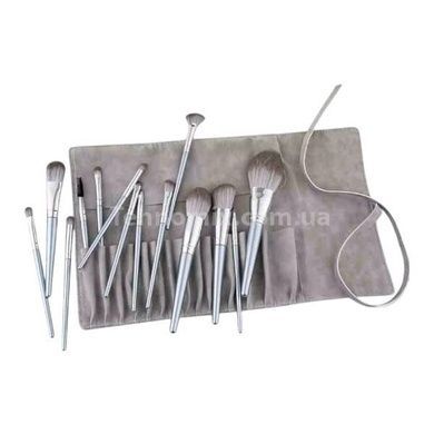 Набор кистей для макияжа 14шт в футляре Светло-коричневый