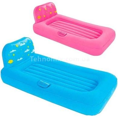 Матрац-ліжко надувне з велюровим покриттям дитяче 132*76*46смBW93548 INTEX Рожеві