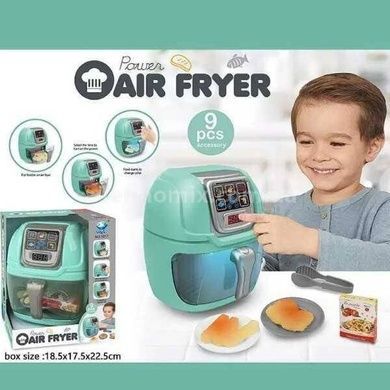Іграшка Повітряна Фритюрниця 6 муляжів їжі Air Fryer Блакитний