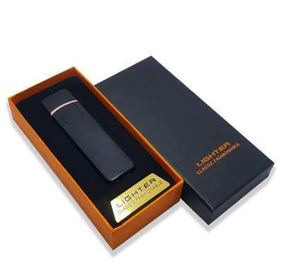 Спиральная сенсорная электрическая USB зажигалка Lighter Черная (ART-0190)
