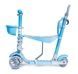 Дитячий самокат триколісний children's Scooter з батьківською ручкою Блакитний