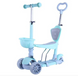 Дитячий самокат триколісний children's Scooter з батьківською ручкою Блакитний