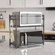Полка пластиковая с крючками над микроволновкой 59,5*50*33см SKLM-22 Черная