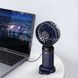 Мини-вентилятор с подставкой для телефона и индикатором заряда LCD дисплей Черный