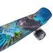 Пенни борд со светящимися колесами Парк юрского периода PU Penny Board Черный с динозаврами
