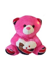 Светящийся, говорящий плюшевый мишка Тедди с сердцем Розовый