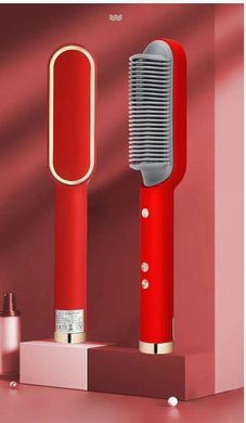 Расческа-выпрямитель Hair Straightener HQT-909 B с турмалиновым покрытием Красный