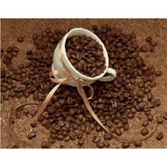 Картина по номерам Strateg ПРЕМИУМ Зернышко кофе размером 40х50 см (GS019)