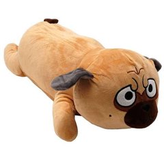 Іграшка-плед подушка Мопс 60см Світло-коричневий
