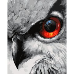Картина по номерам Strateg ПРЕМИУМ Глаз совы с лаком размером 40х50 см (SY6658)