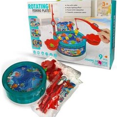 Гра дитяча Рибалка магнітна зі звуком та підсвічуванням Rotating Fishing Plate Червона