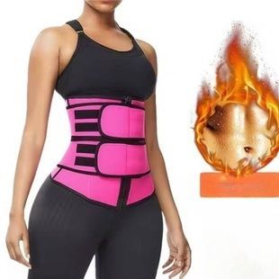 Утягивающий пояс для похудения Waist training corset Розово-черный XL