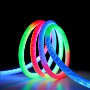 Неоновая лента гибкая в виде каната 5м USB LED Neon RGB Белая