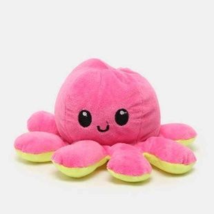 Игрушка мягкая Осьминог перевертыш двусторонний &laquo;веселый + грустный Розовый желтый