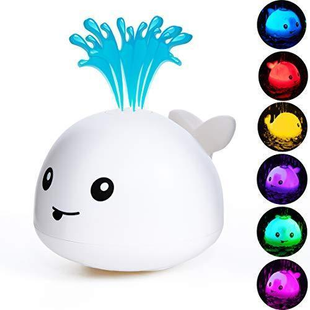 Игрушка для ванной Кит с фонтаном и подсветкой, 9 см Белый