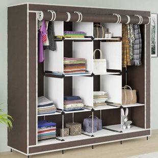 Шкаф для одежды тканевый 4 секции 170х45х170см Storage Rack 28170 Коричневый