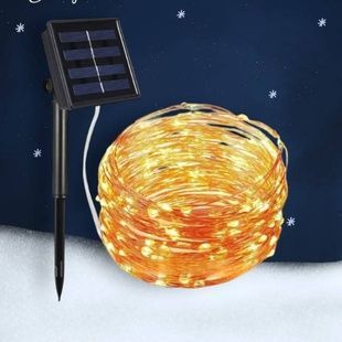 Гірлянда Крапля роси із сонячною панеллю 10м 100led Тепле світло SFK-14