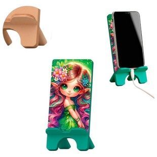 Підставка для телефону дерев'яна Vladi Toys VG3001-05 Різнокольорова з принтом