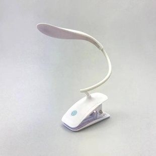 Лампа гибкая с креплением прищепкой сенсорная usb Белая