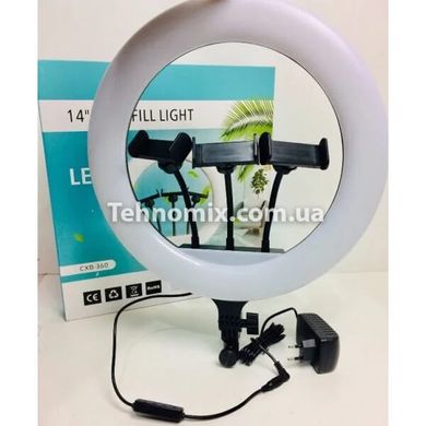Кільцева лампа для селфи CXB-360 36 см 3 держателя Ring Fill Light