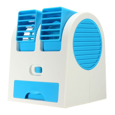 Настольный мини кондиционер Conditioning Air Cooler USB голубой