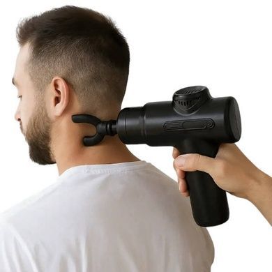 Масажер для тіла ручний зі змінними насадками gun mp 960 MAXTOP Чорний