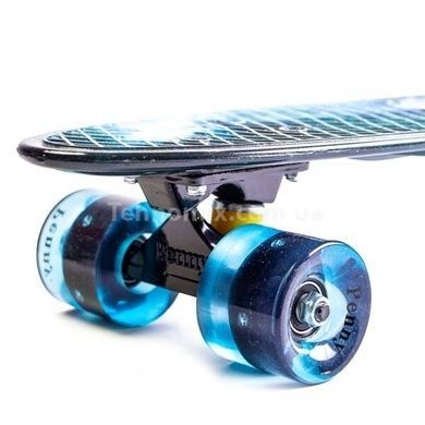 Пенни борд со светящимися колесами Galaxy PU Penny Board Черный космос