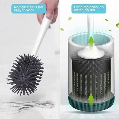 Ёршик-щетка для унитаза силиконовая Toilet Brush Серая
