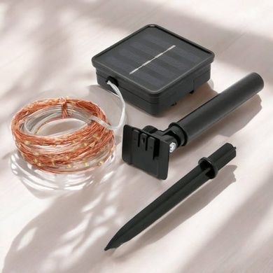 Гірлянда Крапля роси із сонячною панеллю 10м 100led Тепле світло SFK-14