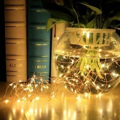 Гірлянда Крапля роси із сонячною панеллю 10м 100led Тепле світло SFK-14