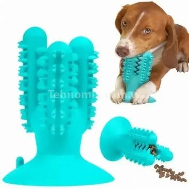 Игрушка для собак Bronzedog PetFun Dental кактус на присоске Бирюзовая