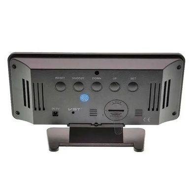 Зеркальные LED часы с будильником и термометром влажностью VST-888Y Черный Белая подсветка