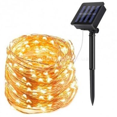 Світлодіодна гірлянда 200LED RGB (живлення від сонячної панелі) Теплий білий
