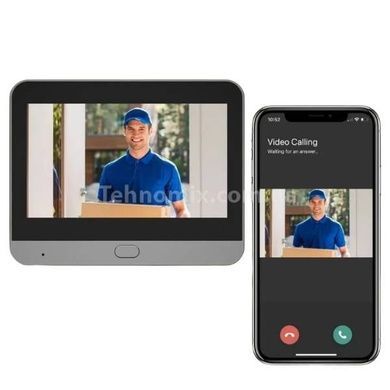 Видеодомофон беспроводной дверной глазок со звонком Wi-Fi Tuya Smart Life 300 PA Черный