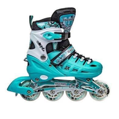 Ролики детские раздвижные с полным комплектом защиты р 29-33 Scale Sports Mint Бирюзовые